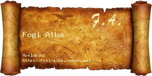 Fogl Alba névjegykártya